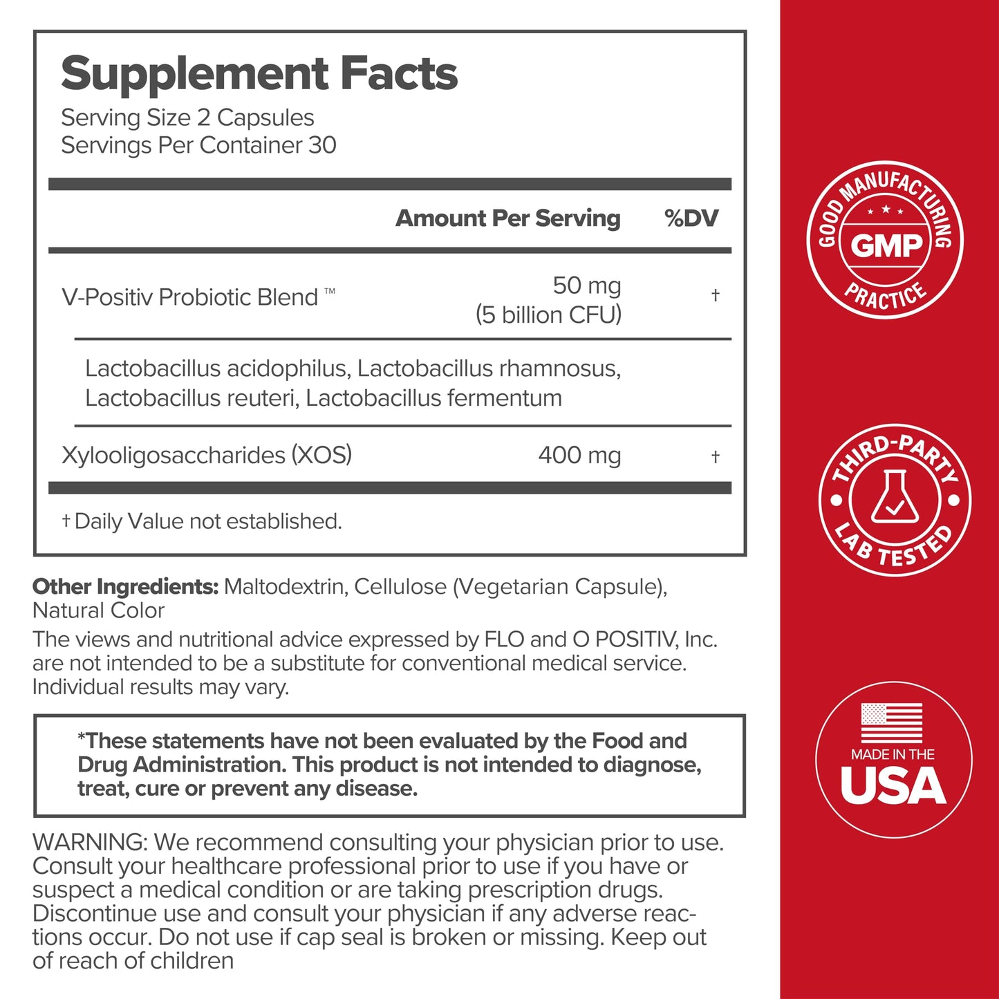 Vaginal Probiotics Capsules PH Balance with Prebiotics Probiotic Blend Women's Healthy Vaginal Odor Flora Probiotic Capsule