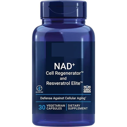 NAD+ Cell Regenerator and Resveratrol Elite NIAGEN nicotinamide  NAD Capsules 30 Vegetarian Capsule