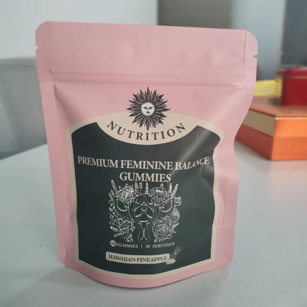 Premium Feminine Balance Gummies for Women Wellness Vegan Gluten Free Halal Hawaiian Pineapple