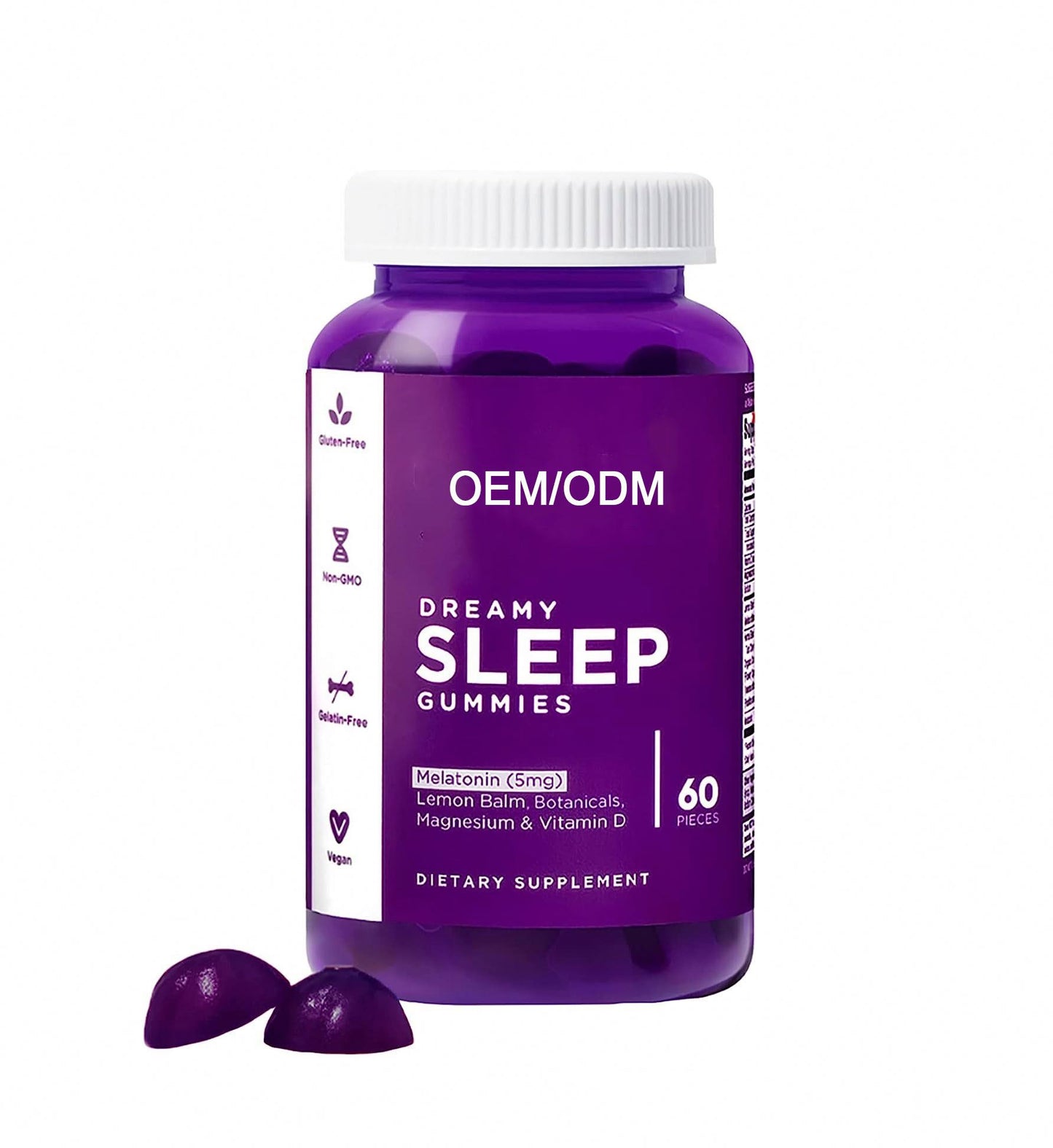 OEM Melatonin Sleep Gummy Sleep supplement improves sleep quality,organic materials non-gmo
