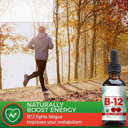 OEM Natural Organic CHERRY FLAVOR Sublingual Extra Strength 5000 mcg Methylcobalamin Vitamin B12 Liquid Drops
