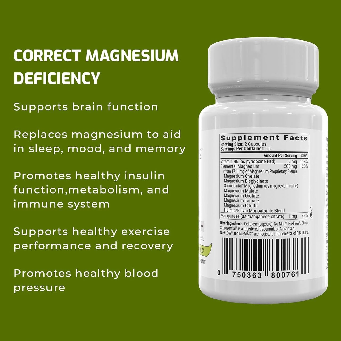 OEM Magnesium L-Threonate Capsules Magnesium Breakthrough Supplement Magnesium Glycinate capsules