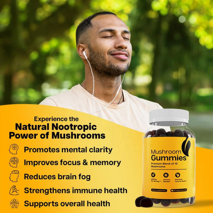 Wholesaler Price OEM 60pcs Mushroom Complex Gummies 10 Blend Mushroom