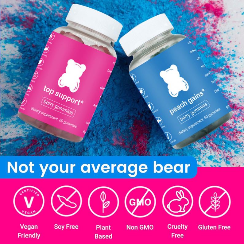 Private Label Berry Gummies Gummy Bear With Vitamins For Women Health Support Vegan Sugar-free Halal Beauty Gummies