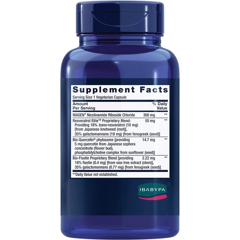 NAD+ Cell Regenerator and Resveratrol Elite NIAGEN nicotinamide  NAD Capsules 30 Vegetarian Capsule