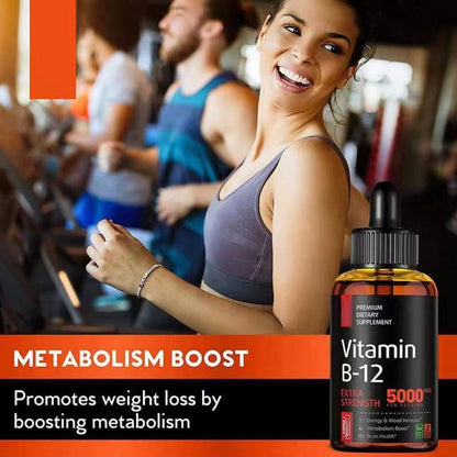 Maximum Absorption Formula Vitamin B12 Liquid Drops Sublingual 5000mcg Methylcobalamin Supplements for Women and Men B12 Vitamin