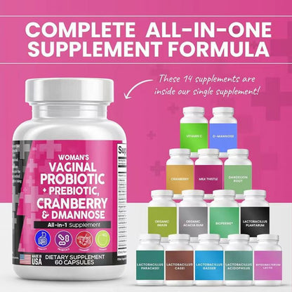Probiotic Prebiotic Cranberry Dmannose Capsules Milk Thistle Capsules ALL IN ONE Probiotic Capsules With LOW MOQ
