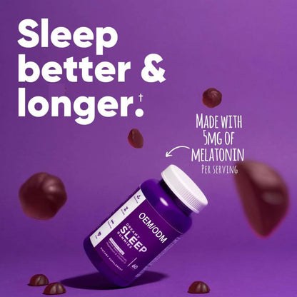OEM Melatonin Sleep Gummy Sleep supplement improves sleep quality,organic materials non-gmo
