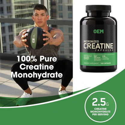 OEM/ODM Creatine Nutritional Supplements Micronized Creatine Monohydrate Capsules For Keto Friendly
