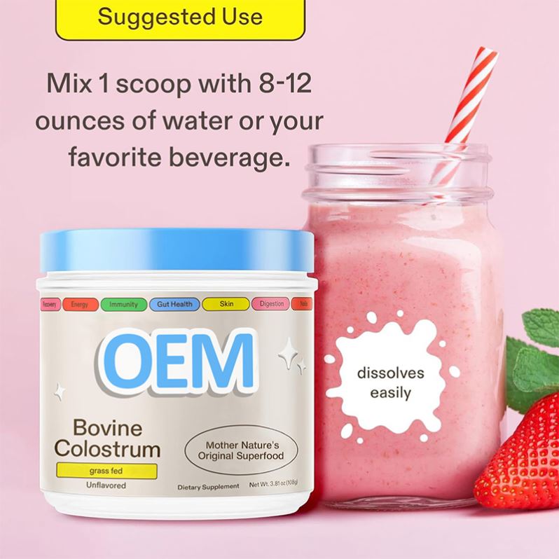 Wholesale OEM Natural Original Superfood Digestive Nutritional Supplements Bovine Colostrum Powder Grass Fed Bovine Powder
