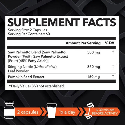 Prostate Supplement,Saw Palmetto 30 Herbs,Reduce Frequent Urination Herbal Extract Health Supplements Capsule