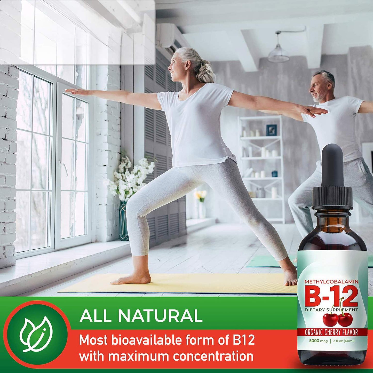 OEM Natural Organic CHERRY FLAVOR Sublingual Extra Strength 5000 mcg Methylcobalamin Vitamin B12 Liquid Drops