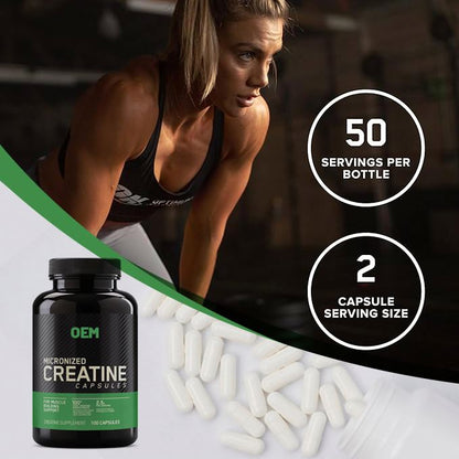 OEM/ODM Creatine Nutritional Supplements Micronized Creatine Monohydrate Capsules For Keto Friendly