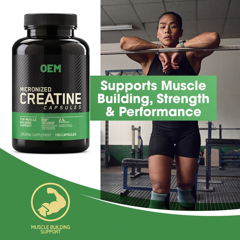 OEM/ODM Creatine Nutritional Supplements Micronized Creatine Monohydrate Capsules For Keto Friendly