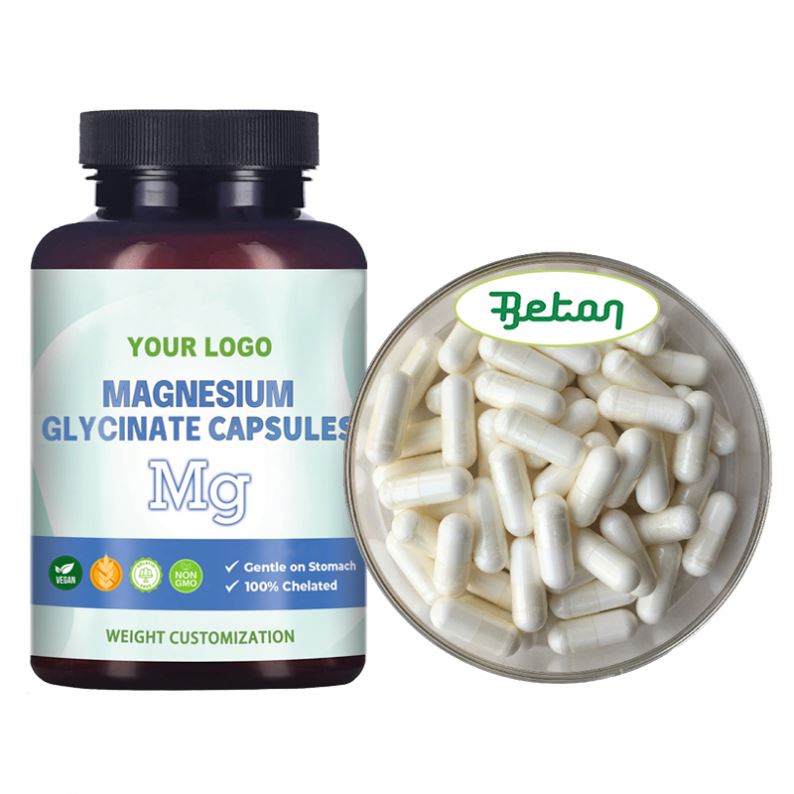 Beton Supply Pure Bulk Food Grade Glycine Magnesium Halal Powder 400mg 500mg Supplement 60 90 4-in-1 Complex Capsules