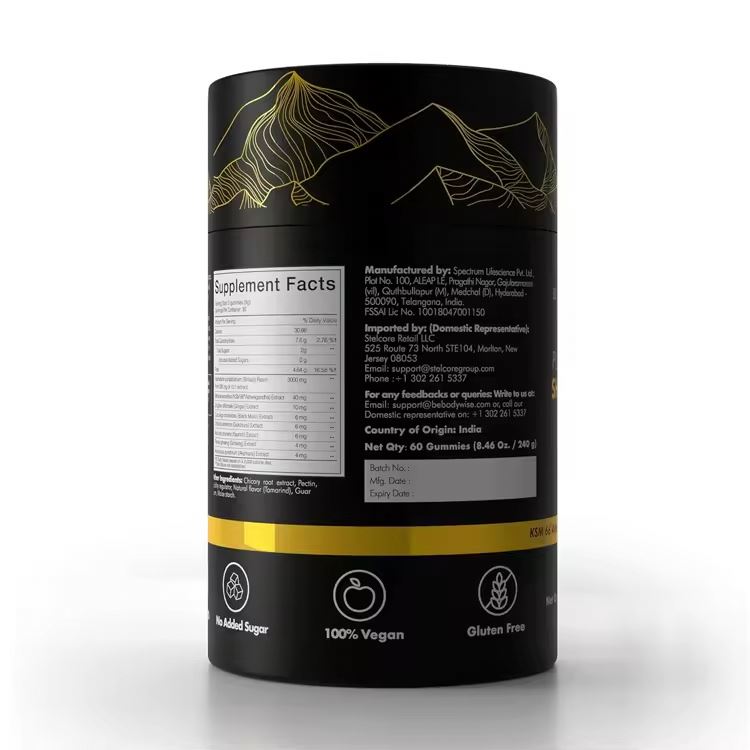 Himalayan Shilajit Gummies Organic Supplement Individually Wrapped Shilajit Original Natural Shilajit Gummies