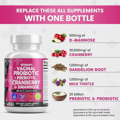 Probiotic Prebiotic Cranberry Dmannose Capsules Milk Thistle Capsules ALL IN ONE Probiotic Capsules With LOW MOQ