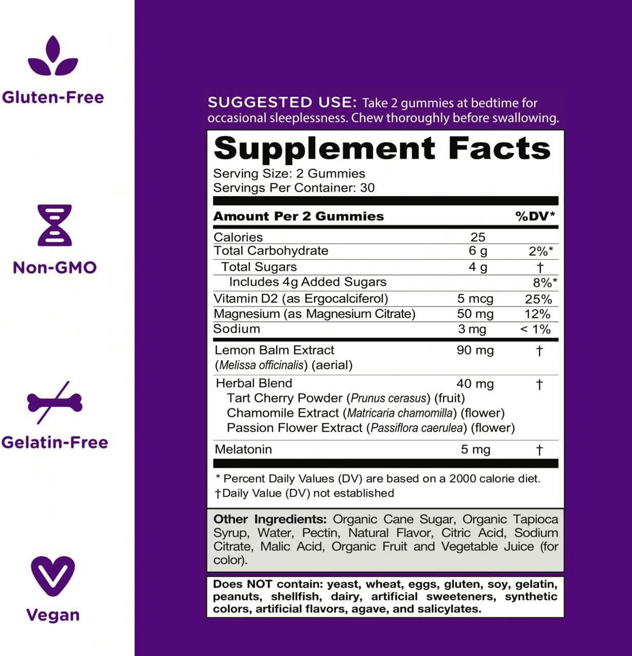 OEM Melatonin Sleep Gummy Sleep supplement improves sleep quality,organic materials non-gmo