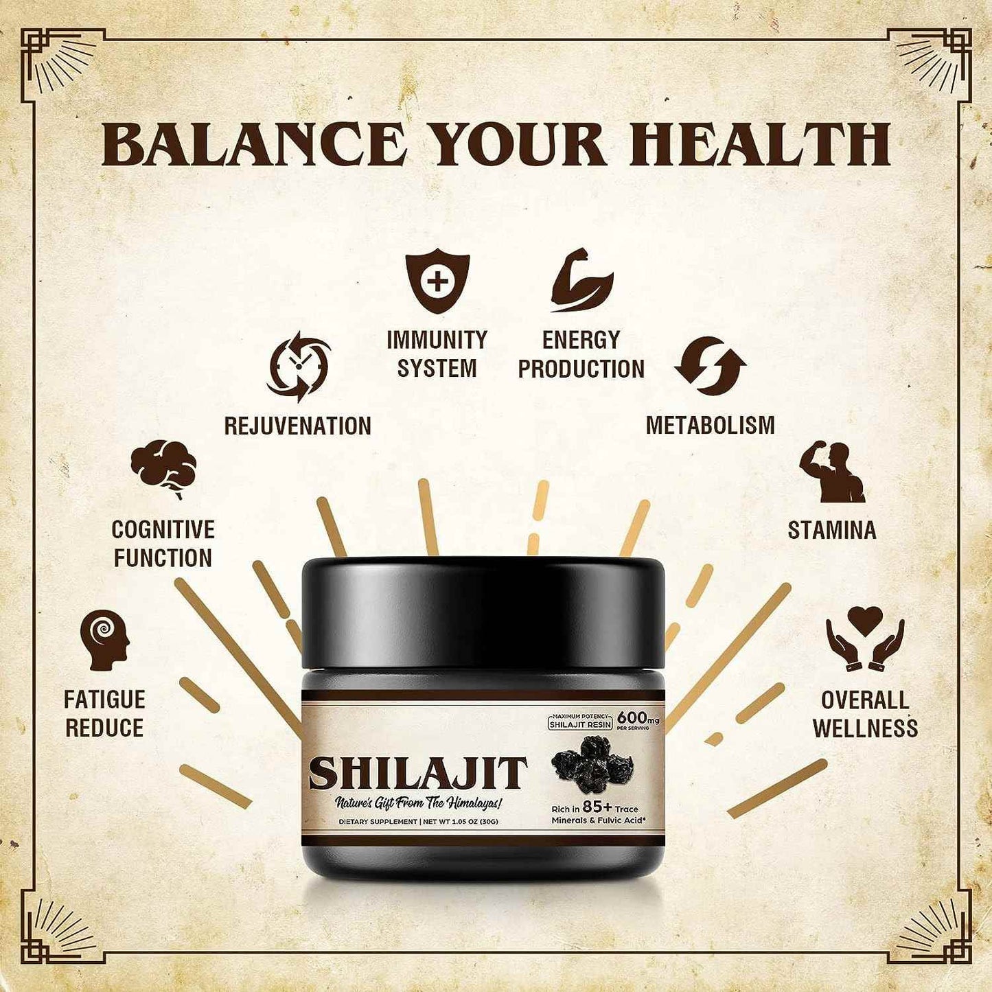 Shilajit Resin Paste Pure Natural Himalayan Shilajit Cream Supplement Rich Humic Fulvic Acid Shilajit Resin Extract Supplement