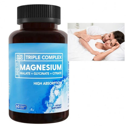 private label Vegan Triple Magnesium Complex capsules 300mg Magnesium Glycinate Malate Citrate Capsules